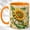 Orange, variant on Ornate Sunflower Coffee Mug, Nature Floral Mug, Ceramic 11 oz
