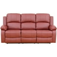 thumbnail image 3 of AUKFA 3 Seats Recliner Sofa Chair, Home Theater Sofa with Flipped Backrest and Cupholder, Red, 3 of 14