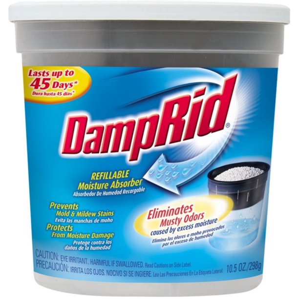 DampRid Refillable Moisture Absorber, Fragrance Free 10.5 oz (Pack of 2