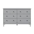 Walker Edison Classic Modern 6Drawer Solid Wood Dresser, Grey