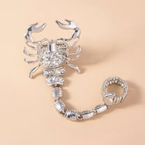 Scorpion Ring Double Finger Elastic Crystal Punk Vintage HipHop Jewelry Bold Fashionable Durable For Women Men