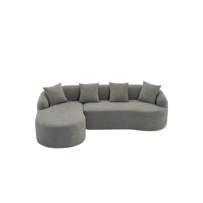 Curved Sectional Sofa with Chaise, 99'' Modern Luxury Chenille Cloud Couch for Living Room, Oversized 3-Seater Sofa Couch for Living Room, No Assembly