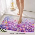 thumbnail image 6 of Purple Spring Floral Doormat Outdoor Entrance 20"x31.5", Summer Daisy Botanical Oil Painting Absorb Moisture Dirt Door Mats, Non-Slip Rubber Backing Floor Mats Indoor, Low-Profile Front Door Rugs, 6 of 9