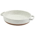 thumbnail image 4 of Denmark Tools for Cooks 1.7 Quart Speckled White Round Stoneware Pie Dish Baking Pan with Handles, 4 of 4