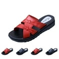 thumbnail image 6 of Xfvqtps Wedge Sandals for Women Slide Cross Straps Open Toe Soft Sole Non Slip PVC Sandals Black, 6 of 6