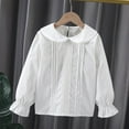 thumbnail image 2 of Maean 3-14 Years Girls Top Cotton Button down Long Sleeve Blouse Kids Dressy School Uniform Shirts, 2 of 3