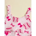 thumbnail image 4 of Argulvti Toddler Girls Romper Jumpsuit Polyester Sleeveless Baseball Print Bell Bottom Overalls, 4 of 8