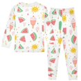 thumbnail image 2 of Watermelon Popsicle Pattern Cotton Pajamas 2 Piece Set Sleepwear Soft and Comfortable Homewear Nightwear, 2 of 7