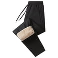 thumbnail image 1 of Pantalón de cachemira para hombre en invierno con cachemira y pantalón grueso y cálido de algodón （negro）, 1 of 6