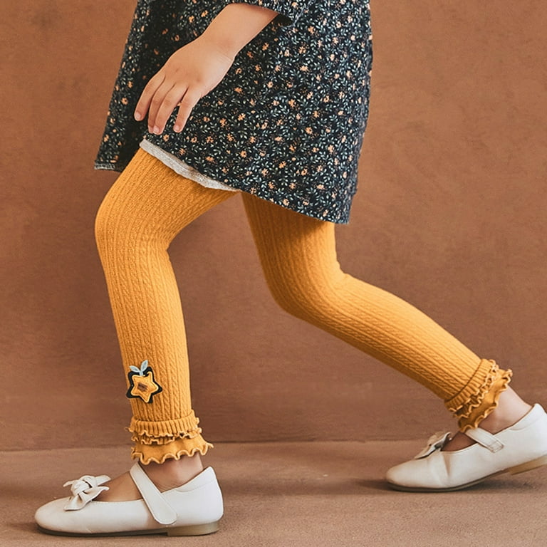 Entyinea Girls' Active Leggings Basic Full Length Cotton Tights