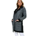 thumbnail image 2 of Women's Thick Knit Sherpa Collar Open Front Cardigan with Pockets, 2 of 4