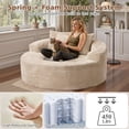 thumbnail image 6 of Ovios 58" Oversized Lounge Chair Round Cloud Deep Seat Accent Chair Plush Corduroy Boneless Sofa Chair for Living Room, Beige, 6 of 12