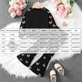 thumbnail image 4 of YDFCWXW Girls 2 Outfits Long Sleeve Sweatshirt Elastic Flared Pants Clothing Set (Black, 5 Years), 4 of 4