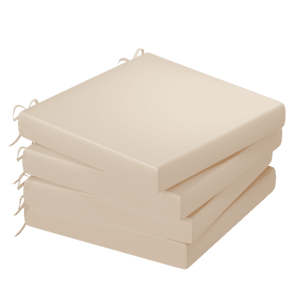 AECOJOY 19 x 19 x 3 Inches Outdoor Seat Pads Seat Cushions Set of 4, Splashproof & Fade Resistant Seat Chair Cushions Square Patio Cushions, Beige