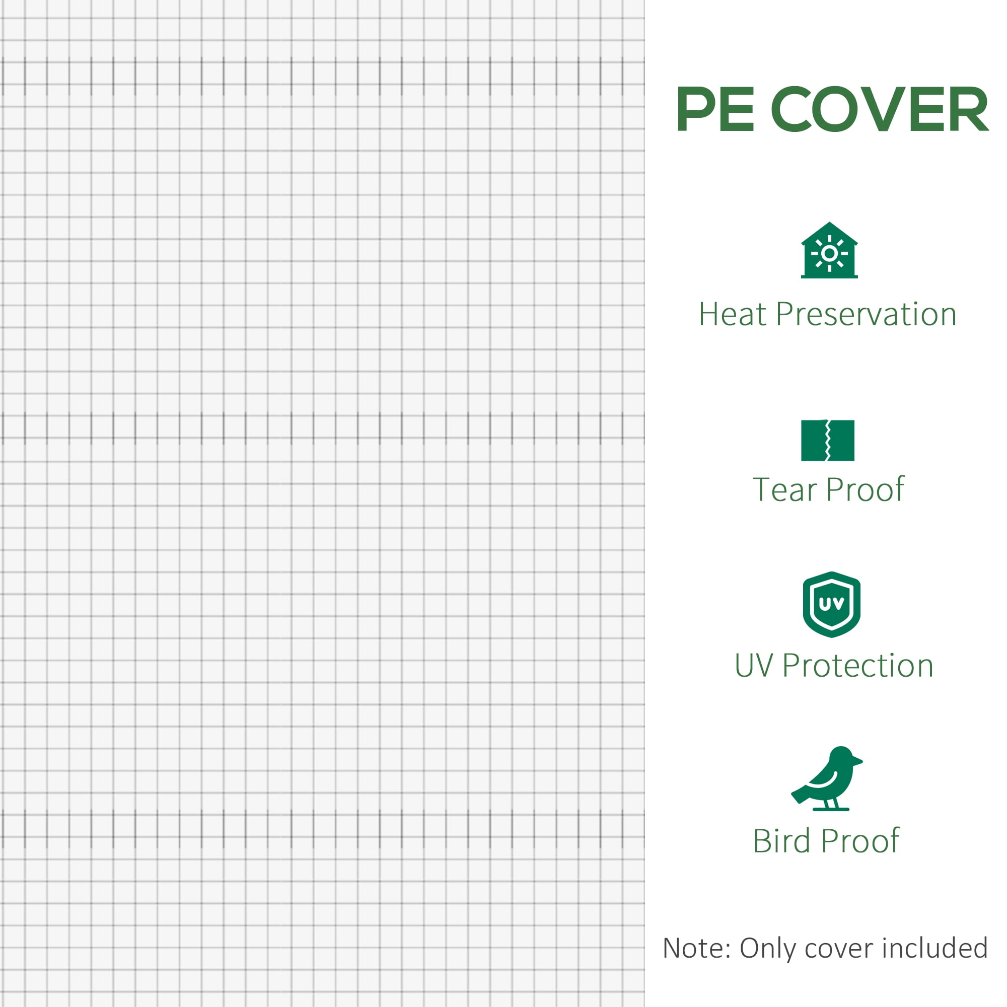 Outsunny 19.7' x 9.8' x 6.6' Greenhouse Cover Replacement, White