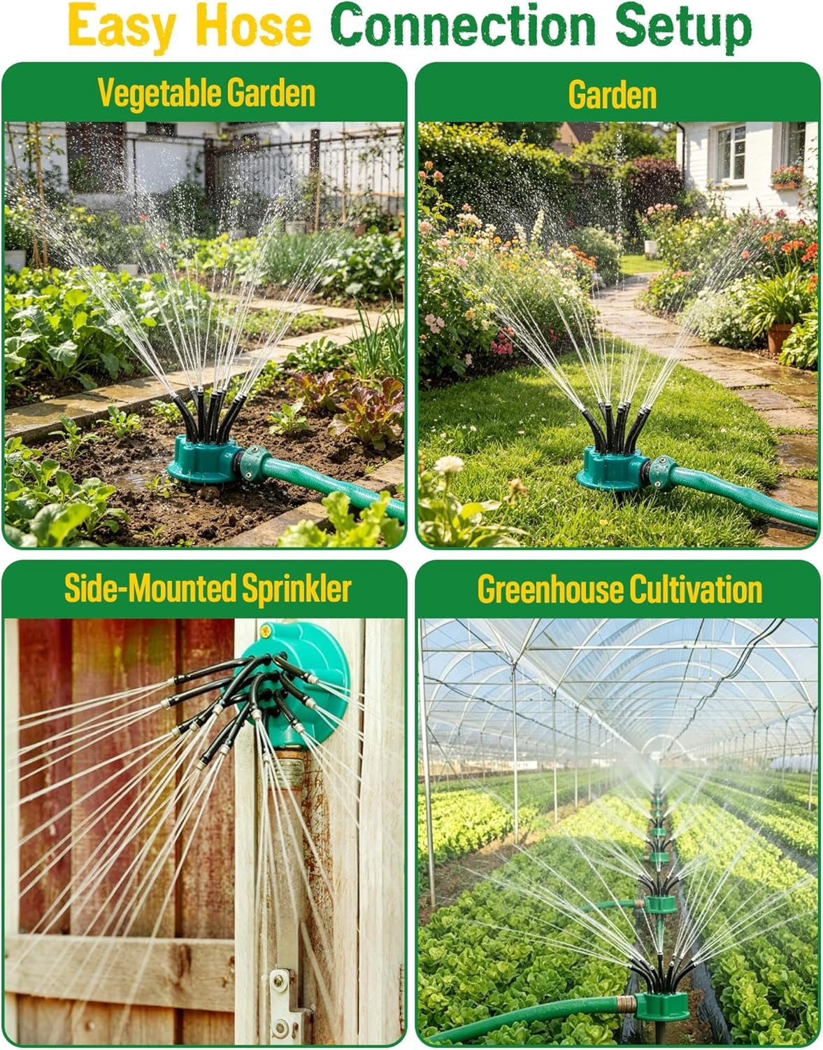 360° Coverage Precision Garden Irrigation Sprinkler, Sprinklers for Yard, Lawn Sprinkler Large Area Coverage, Multi-Adjustable Flex Design Above Ground Irrigation Garden Sprinkler System