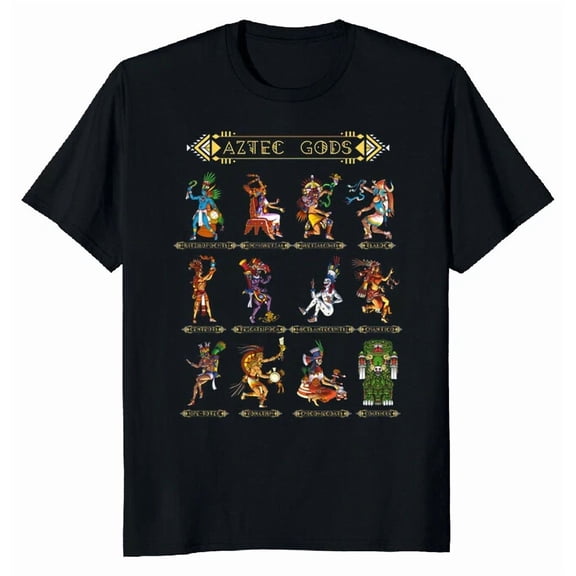 Reprint Rare Ancient Aztec Gods Classic T-Shirt Tee M-3XL