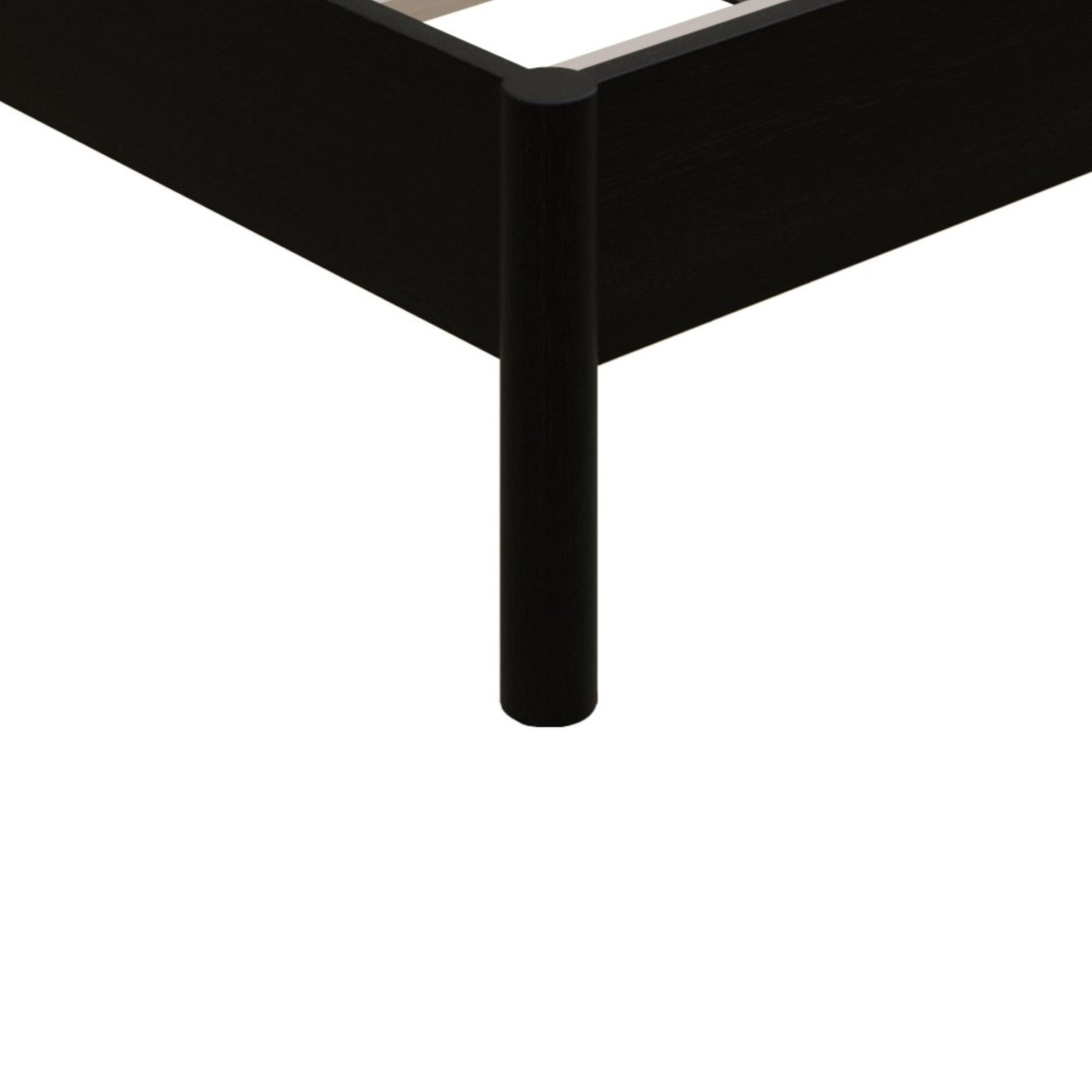 Castle Place Rattan Full Wooden Platform Bed, Black