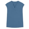 thumbnail image 6 of hlysgo Women's Cap Sleeve Tops V Neck Dressy Casual Blouses Summer Work Business Shirts Blue,M, 6 of 6
