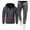 Dark Gray, variant on Brondbend Men Sweatsuits Sets Men Track Suits 2 Piece Set Long Sleeve Hoodie with Zipper Multiple Pockets Sweatshirt and Sweatpants Tracksuits Loose Fit Fall Winter Gym Workout Suits,Black