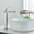 thumbnail image 6 of TVTIUO Tall Brushed Nickel Waterfall Bathroom Basin Faucet Waterfall Vessel Sink Mixer, 6 of 7