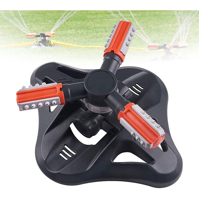 Aspersor de jardín, Aspersor de riego automático, Aspersor de césped automático giratorio de 360 °, Riego por aspersión de 3 brazos, Sistema de riego por aspersión, para césped Jardín Césped Kuyhfg Bienvenido a Kuyhfg