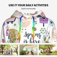 thumbnail image 4 of Wukai Spring Flowers Birds Print Womens Hoodies Fleece Sweatshirts Long Sleeve Sweaters Pullover Fall Outfits Winter Clothes-Medium, 4 of 7