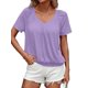 thumbnail image 1 of Camisetas Casuales de Verano para Mujer, Camisetas de Corta con Cuello en V, Color , Talla M, 1 of 7