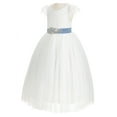 thumbnail image 2 of Ekidsbridal Girl Bridesmaid Flower Girl Dress - Cap Sleeves Ivory Backless Lace 622R3-A (Size: 2-10), 2 of 4