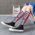 thumbnail image 7 of America Flag Pattern Knee High Socks for Women Long Leg Warmers Socks, 7 of 7