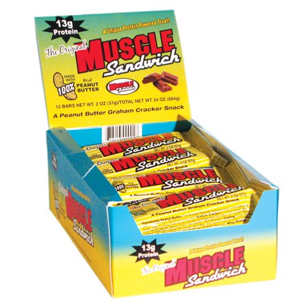 Wheat Germ Protein - Muscle Sandwich Protein Bar, Peanut Butter Graham, 2 Oz