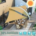 thumbnail image 3 of IC ICLOVER Waterproof Shade Sail Rectangle 8' x 12' Patio Awning Outdoor Garden Pool Sun Canopy Shelter Cover - Sand, 3 of 8