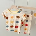 thumbnail image 3 of HIPYLO 2 Piece Sets Girls Loungewear Outfits Cute Ruffle Trim Toddler Girl Summer Casual Clothes Set Crew Neck Tshirts and Shorts/Pants Girls Clothes, 3 of 9