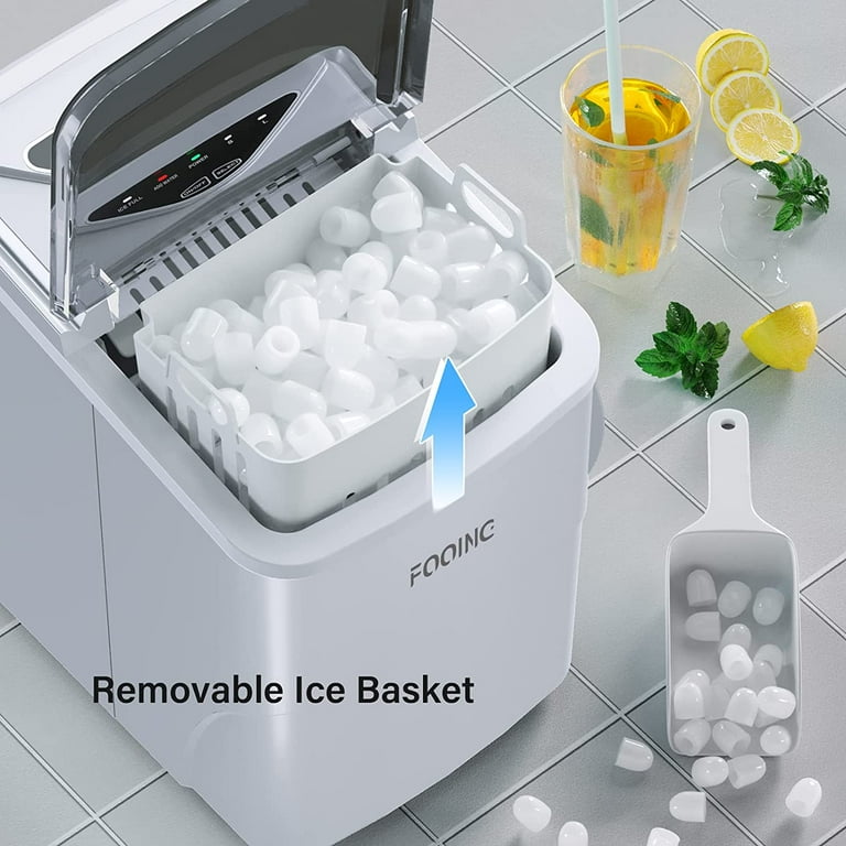 COOLHOME Ice Maker with Self Cleaning, 45Lbs/24H Ice Cube Makers,Stainless  Steel Ice Makers Countertop,Tabletop Ice Maker Machine with a Scoop,Perfect