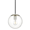 thumbnail image 2 of Linea di Liara Sferra Modern Large Glass Pendant Light Kitchen Island Brushed Nickel Pendant Lighting Clear Glass Globe Pendant Light Mid Century Hanging Light Fixture, LED Bulb Included, UL Listed, 2 of 5
