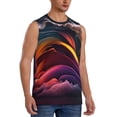 thumbnail image 2 of Fotbe Colorful Abstract Wave Motion Men's Camiseta sin Mangas Estampada para Hombres, Playera Casual para Gimnasio, Entrenamiento, Playa-Small, 2 of 7