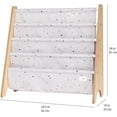 thumbnail image 3 of 3 Sprouts Recycled Fabric Kids Book Rack Storage Bookshelf Organizer in Light Gray Terrazzo for Ages 3+, 3 of 5