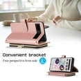 thumbnail image 2 of SaniMore for Google Pixel 7A Buisness Case, Zipper Purse [Card Holders] Magnetic Clasp Kickstand Wrist/Crossbody Chain Lanyard PU Leather Wear-resistant Full Body Protective Wallet Shell, Rosegold, 2 of 8