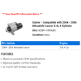 thumbnail image 2 of Starter - Compatible with 2004 - 2006 Mitsubishi Lancer 2.4L 4-Cylinder 2005, 2 of 2