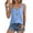 Blue, variant on Tank Tops for Women Summer Sleeveless Loose Fit Crewneck Tops Button Solid Color Basic Tee