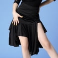 thumbnail image 3 of Asymmetric Hem Slit Salsa Tango Cha Cha Latin Dancing Party Skirts Clothes Wear Black, 3 of 6