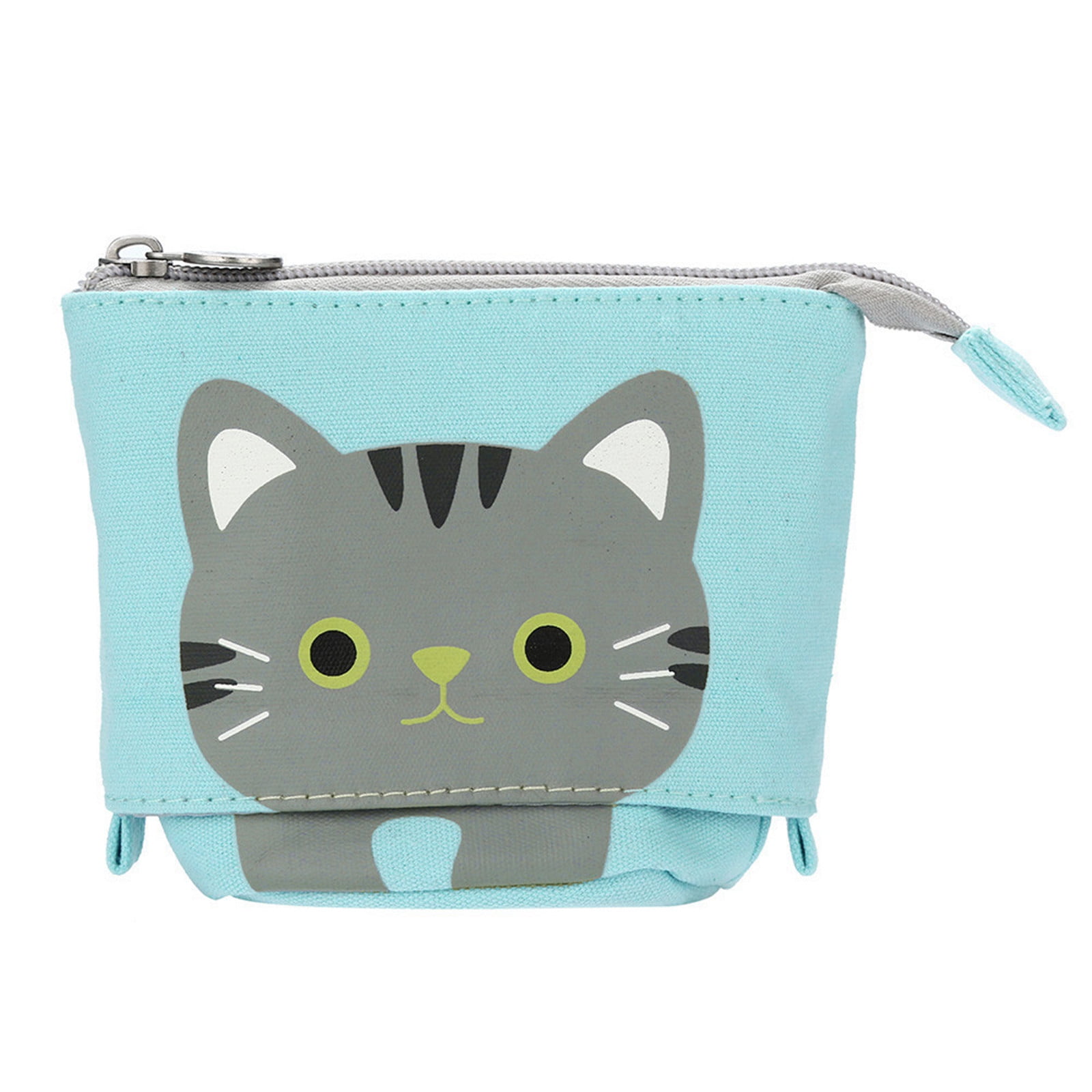 Pencil Case, Telescopic Pencil Holder Canvas PU Cartoon Cute Animals