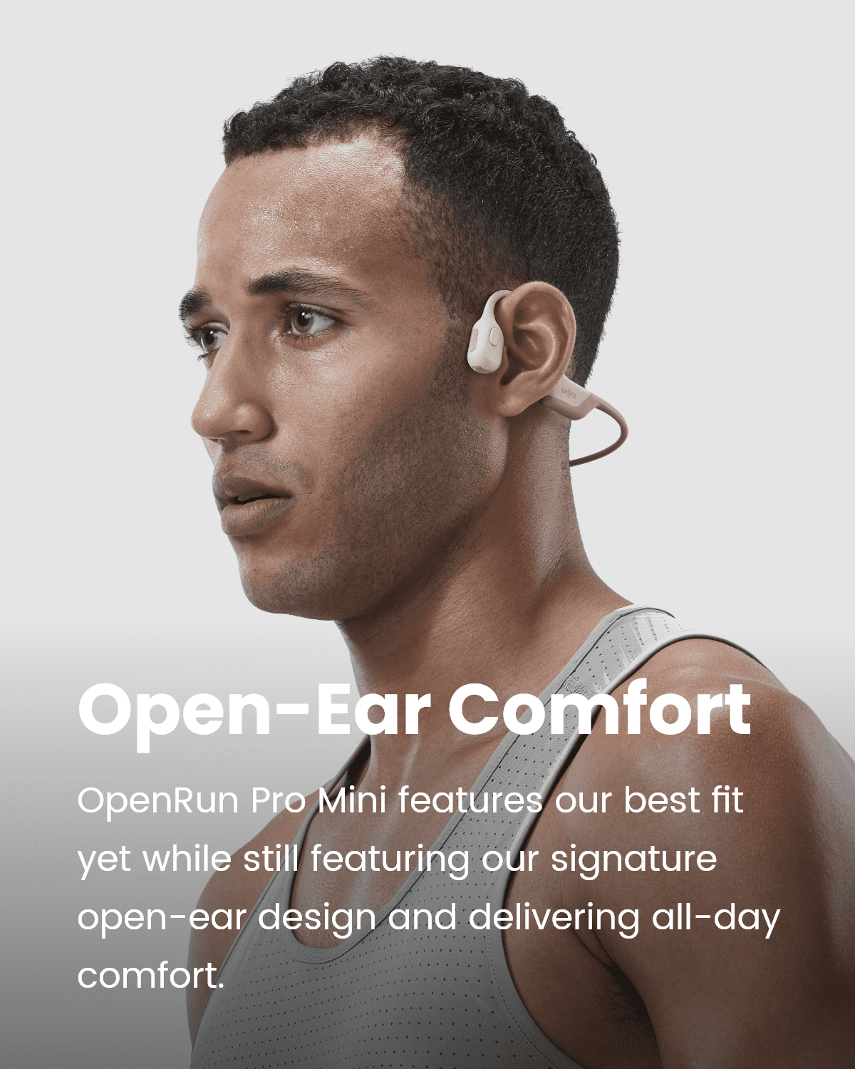 Shokz OpenRun Pro Mini Bone Conduction Open Ear Bluetooth Headphones for  Sports with Cooling Wristband (Beige,Mini)