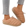 thumbnail image 5 of Slippers for Women,Cozy On Slippers For Indoor Outdoor Comfort Soft Warm Shoes Casual Loafers Winter Home Footwear,Womens Slippers,Brown,10, 5 of 9
