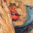 thumbnail image 3 of Atelier B Art Studio 12x12 Black Modern Framed Museum Art Print Titled - Shushing Lips Closeup, 3 of 5