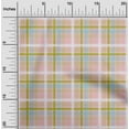 thumbnail image 1 of oneOone Cotton Poplin Pastel Pink Fabric Madras Check Dress Material Fabric Print Fabric By The Yard 56 Inch Wide, 1 of 4
