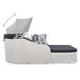 thumbnail image 4 of Smuxee Patio Rattan Daybed Pillows Cushioned Sofa Furniture 77.16 lb, Wicker Material, White&Gray, 4 of 7