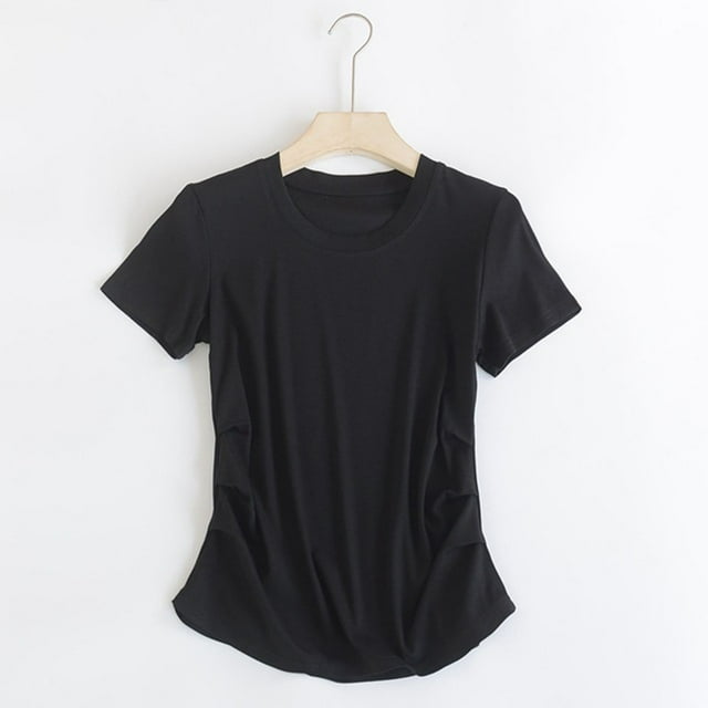 Liquidation d'Économies! BEFOKA T-Shirt pour Femmes Grande Taille, Hauts Blouse d'Été Décontractés pour Femmes, T-Shirt Blouse Décontracté à Manches Courtes à Col Rond Régulier Uni pour Femmes