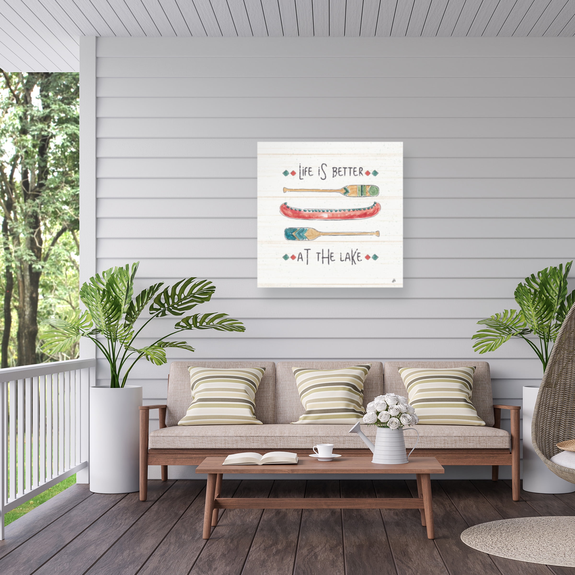 Daphne Brissonnet 'Lake Moments V' Outdoor Canvas 14x14