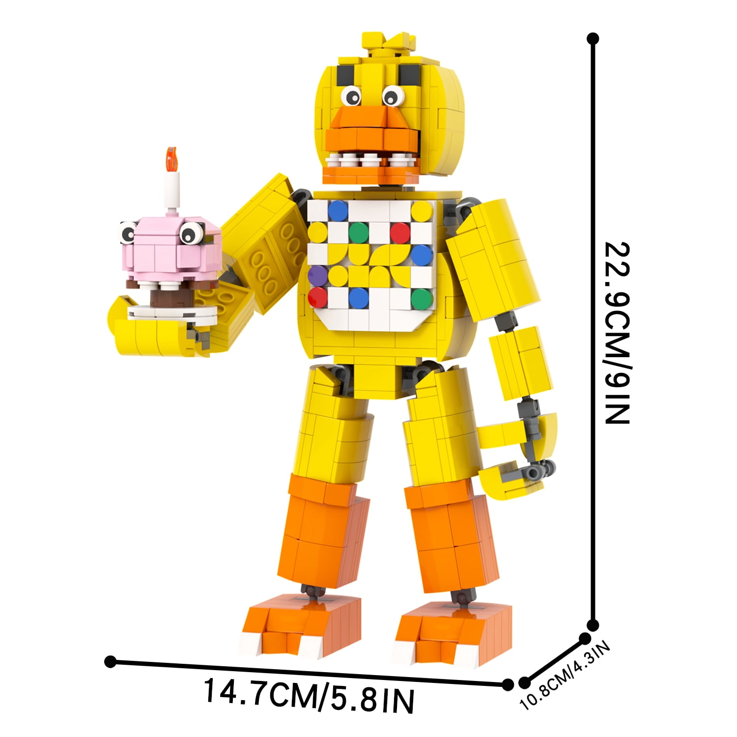MOOXI Five Nights Chica Action Figures Building Blocks Toys,FNAF Classic Horror Game Building Set,Halloween Birthday Gifts for Boys and Girls(533pcs)